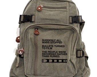 Backpack Film v. Bullet, Canvas Backpack, Rucksack, Travel Backpack, Camera Bag, Small Bag, Women & Men's Backpack