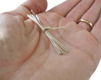 10 Sterling Silver Headpins, 2 Inch, 24 Gauge, 10 Count, Sterling Silver Findings, Set Of Ten (F-404s)
