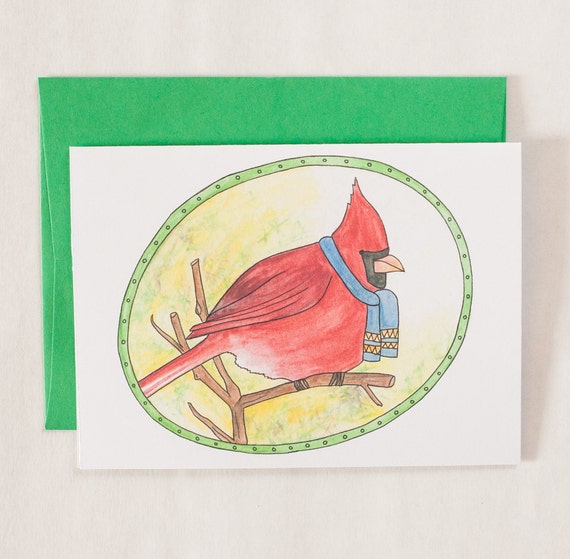 christmas card cardinal holiday winter greeting card