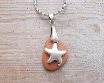 Pebble and Starfish Keychain / Bag adornment