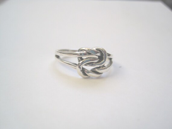 Sterling Silver Double Love Knot Thumb Ring-size 9
