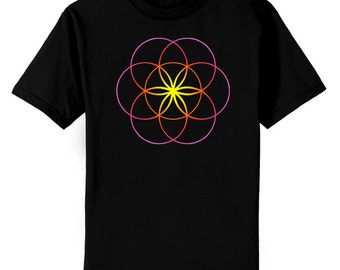 Seed of Life Sacred Geometry Color Art T-Shirt Youth and Adult Sizes