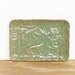 Stamped Ceramic Soap Dish in Spring Green Glaze
