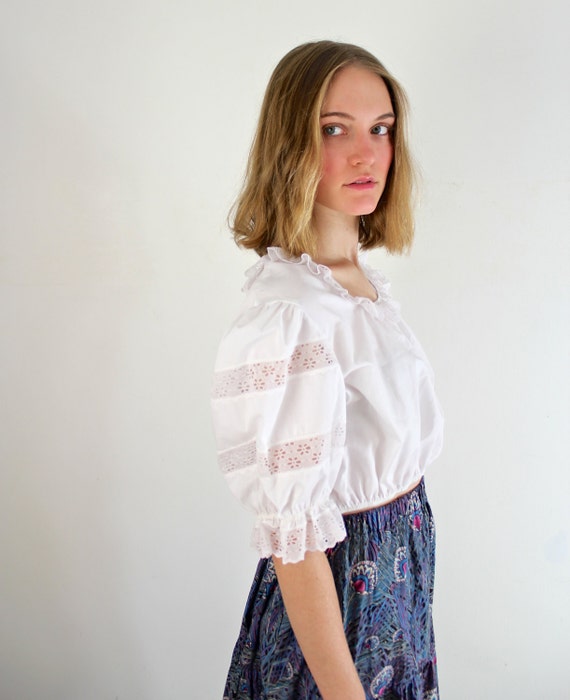 cropped peasant tee