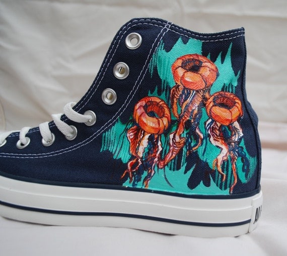 Hand Painted Converse Shoes Jellyfish