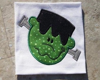 Halloween Frankenstein Face Applique design - Machine Embroidery Design - INSTANT DOWNLOAD jef exp dst sew vip hus pes