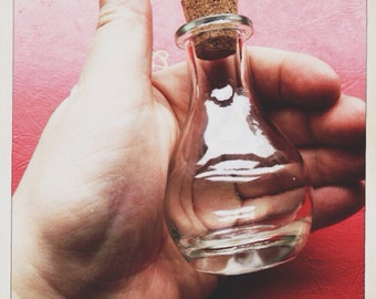 large glass bottle with cork 1 piece size F