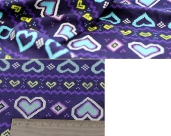 3828 - Heart Cotton Jersey Knit Fabric - 68 Inch (Width) x 1/2 Yard (Length)