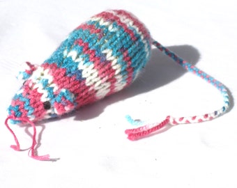 Catnip Mouse Cat Toy in Bright Bubblegum Colors