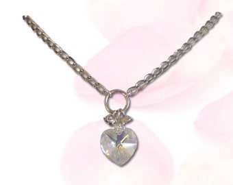 Heart of a Submissive Crystal Submissive Collar BDSM Slave Collar RAINBOW Collar BDSM Jewelry