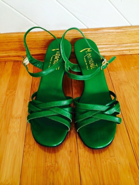 kelly green flat sandals