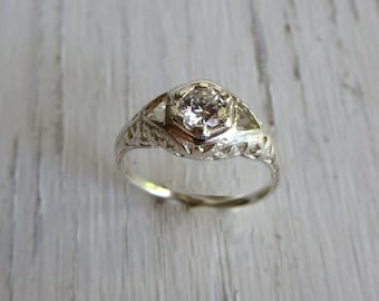 Art Deco Engagement Ring Estate Jewelry Filigree