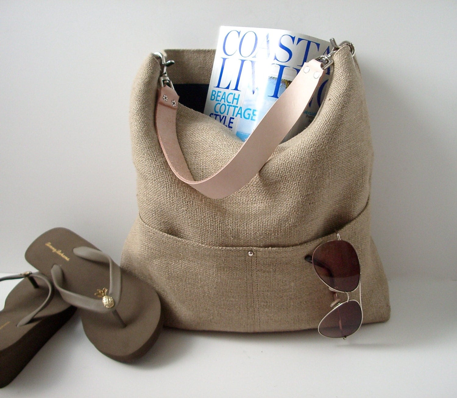 Resort Tote Summer Beach Bag Bucket Tote Hobo Tote Linen