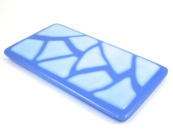 Light Blue and Dark Blue Handmade Glass Spoon Rest