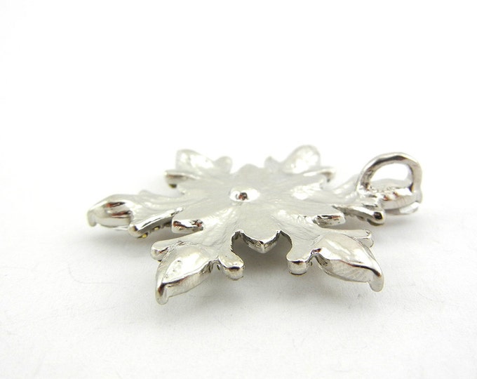 Set of Silver-tone Snowflake Charms and Large Pendant Rhinestones