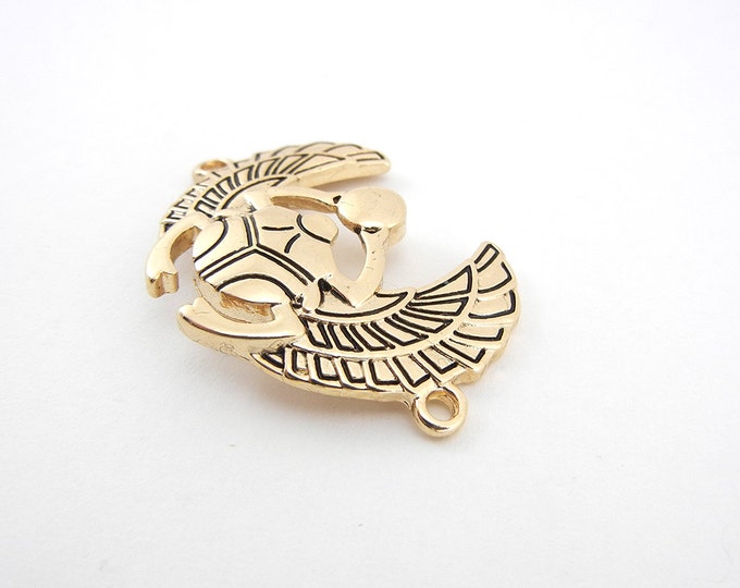 Double Link Gold-tone Scarab Beetle Charm