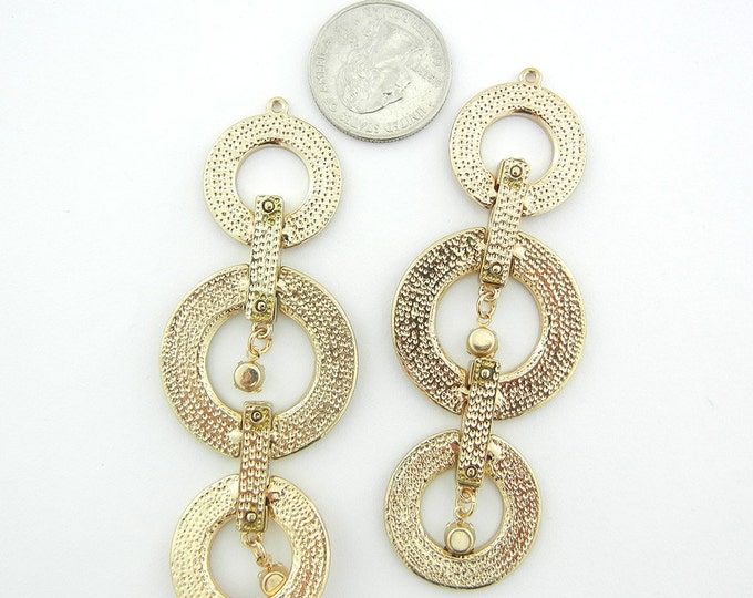 Pair of Triple Circle Southwestern Design Drop Charms