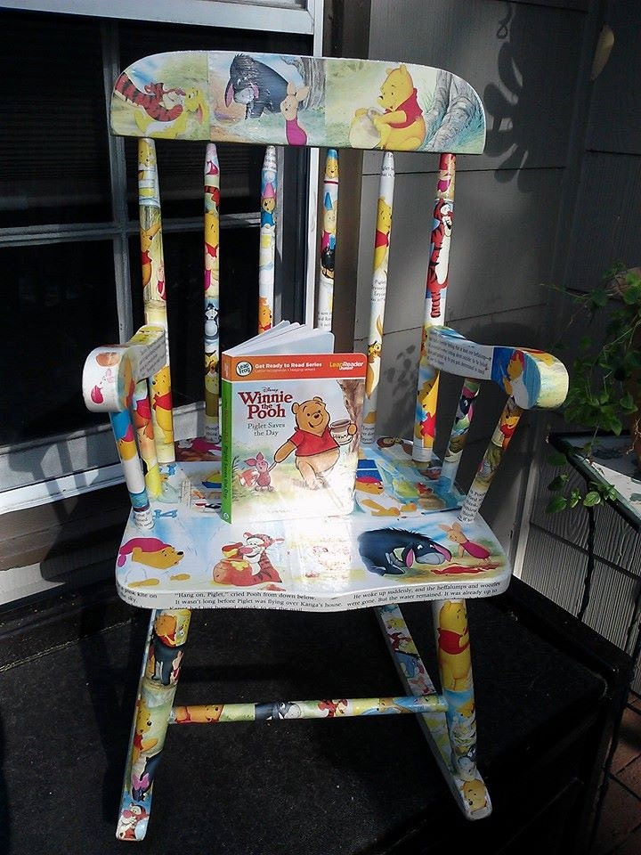 chair decoupage child's Day Childs Chair The Rocking Decoupage Saves The Winnie Pooh