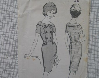 1960s Dress - 36" Bust - Weekend 168 Sewing Pattern
