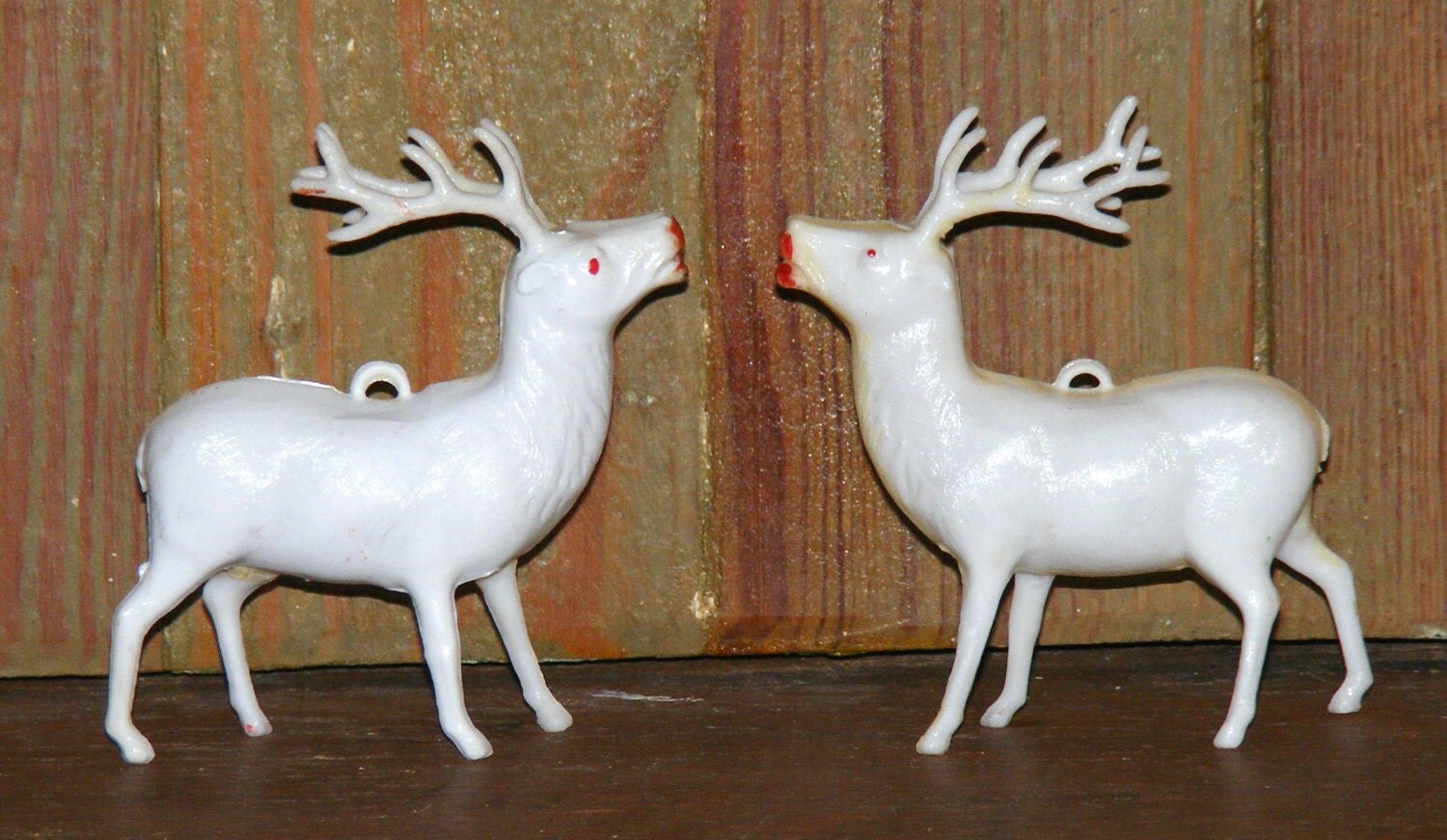 Vintage Irwin White Plastic Reindeer Deer Figure Ornament