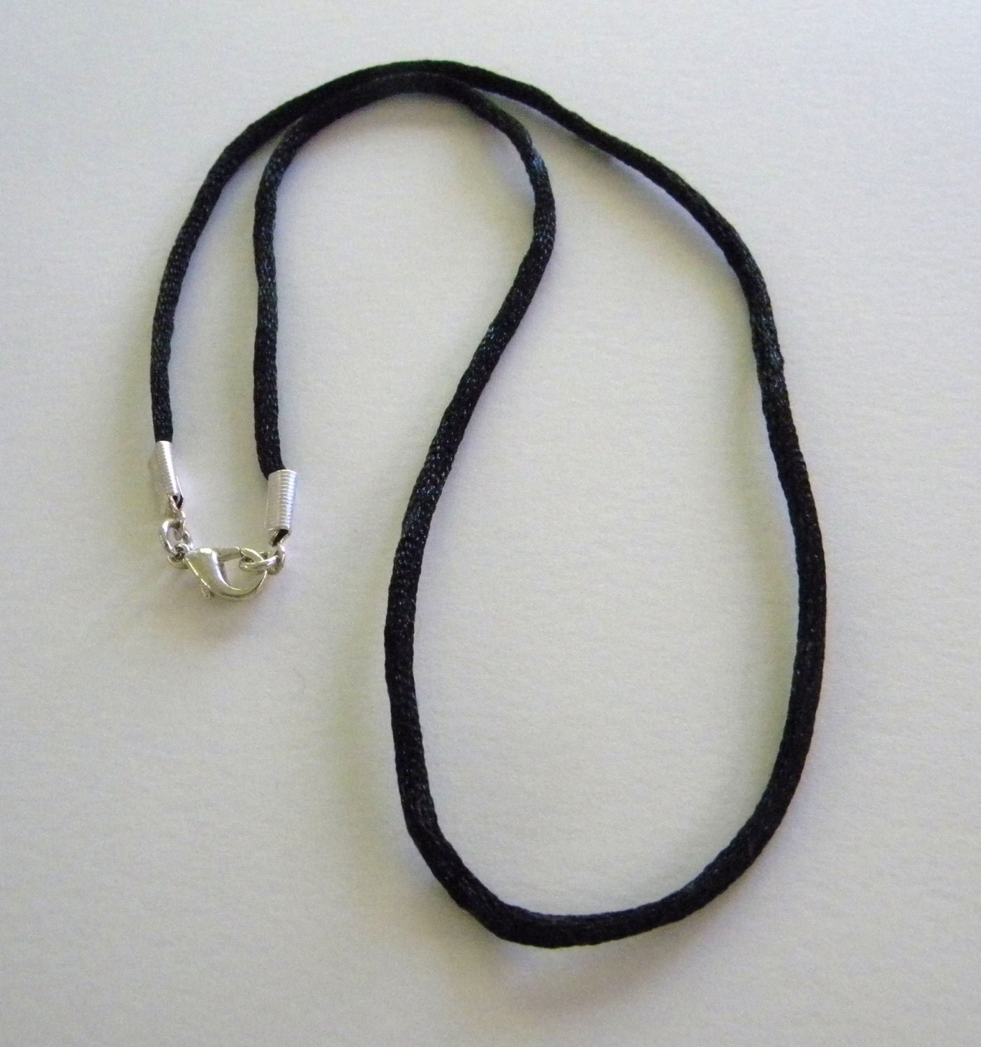 16 inch Black Satin Cord Necklace with by CityGirlGlassDesigns