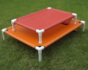 Orthopedic Dog Bed, PVC Dog Bed Cot, Indoor Outdoor Dog Bed, 6 Sizes To Choose From 10 Mesh 0r 14 Canvas Colors Dogs Up To 80 Pounds.