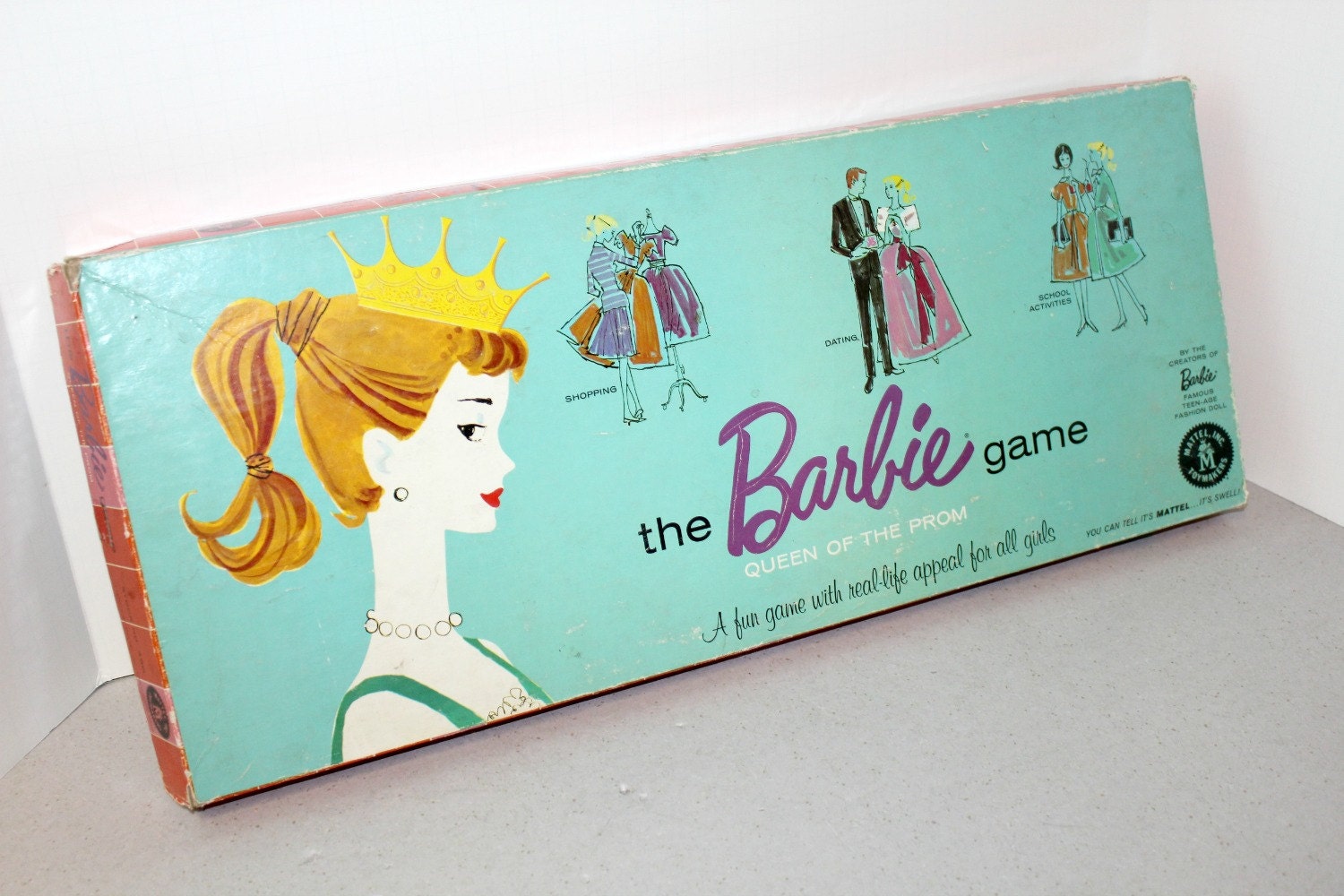 Vintage The Barbie Game 1960 Mattel Doll Board Game