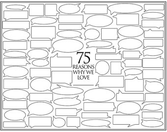 Personalized Birthday Present – 75 Reasons We Love You – Template for Print or Editing – Photoshop Template – 75th Birthday