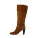 VIA UNO Italian Brown Suede Bootswith Stacked Wood Heels