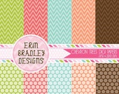 50% OFF SALE Digital Paper Pack Commercial Use Chevron Patterns and Polka Dots Il_170x135