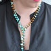 Reserved list for Sybille - Long Lariat Necklace - Turquoise and Amber Lariat Necklace - Turquoise Necklace - Open Ended necklace