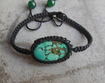 Turquoise bracelet - gemstone macrame bracelet - turquoise macrame bracelet - gift ideas