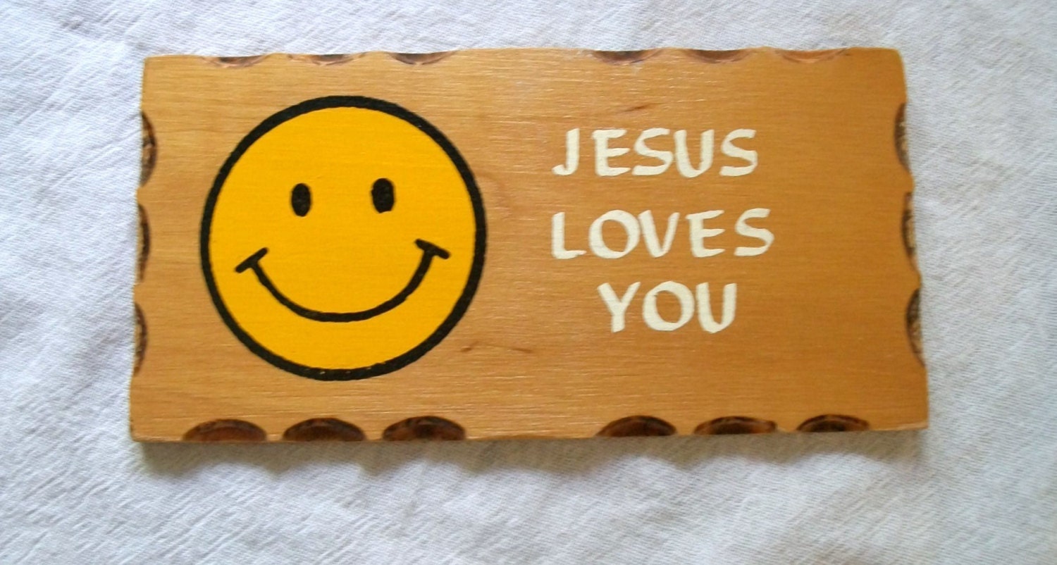 Vintage Religious Plaque Wood Plaque Jesus by VintagePlusCrafts