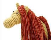 Orange Sparkle Hair Styling Pony Stuffed Animal Handmade Horse
