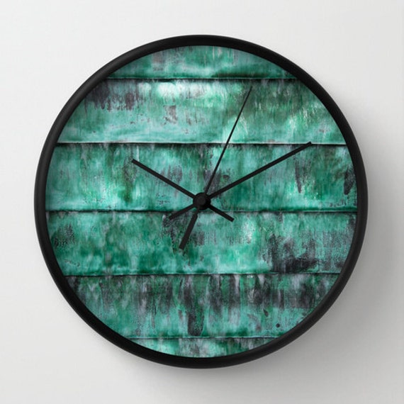 Turquoise clock teal wall clock home decor art clock