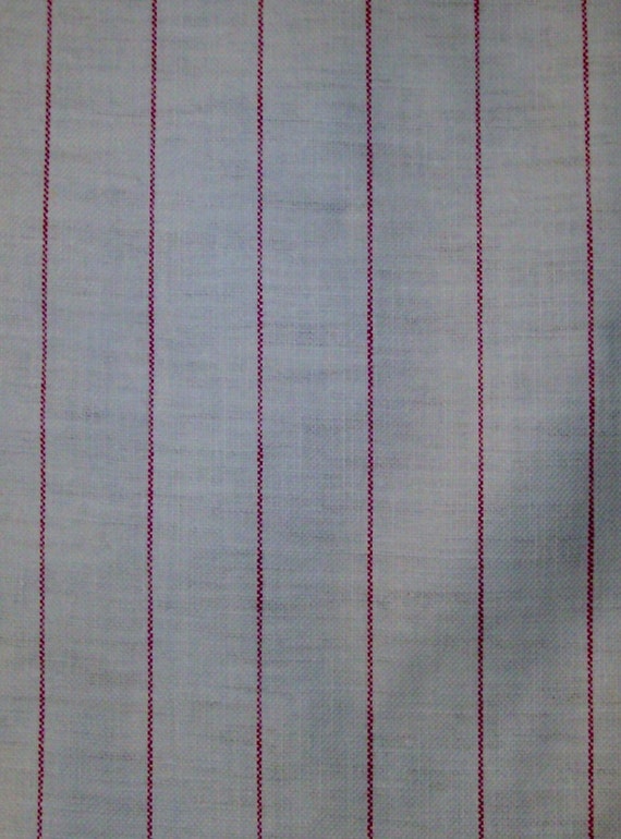 Red Pin Stripe Linen Toweling Fabric by the Yard