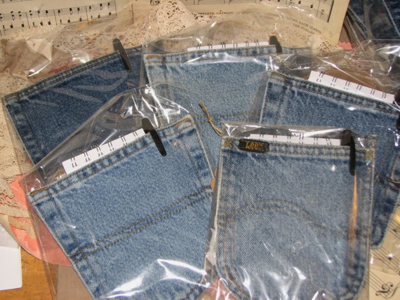 Denim Jean Pocket Magnet Note Pad Holder