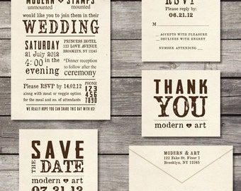 Evening wedding invitation stamp