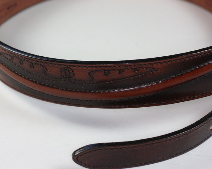Larry Mahan Western Cowboy Belt Leather Size 30 Vintage