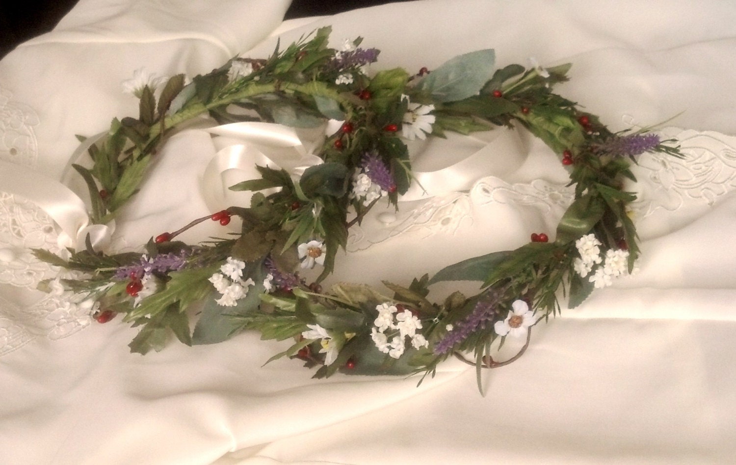 Greek Stefana Flower crown leafy Greenery Headdress Forest
