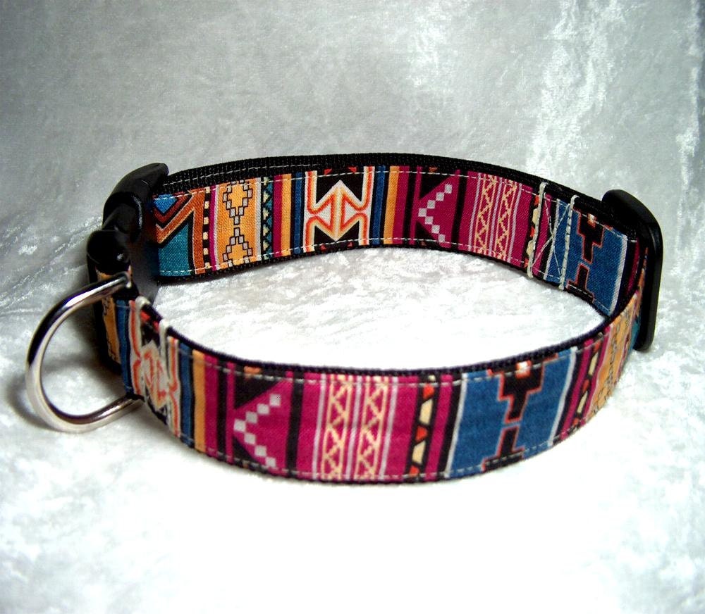 Southwest Designer Dog Collar in Webbing Backed Design