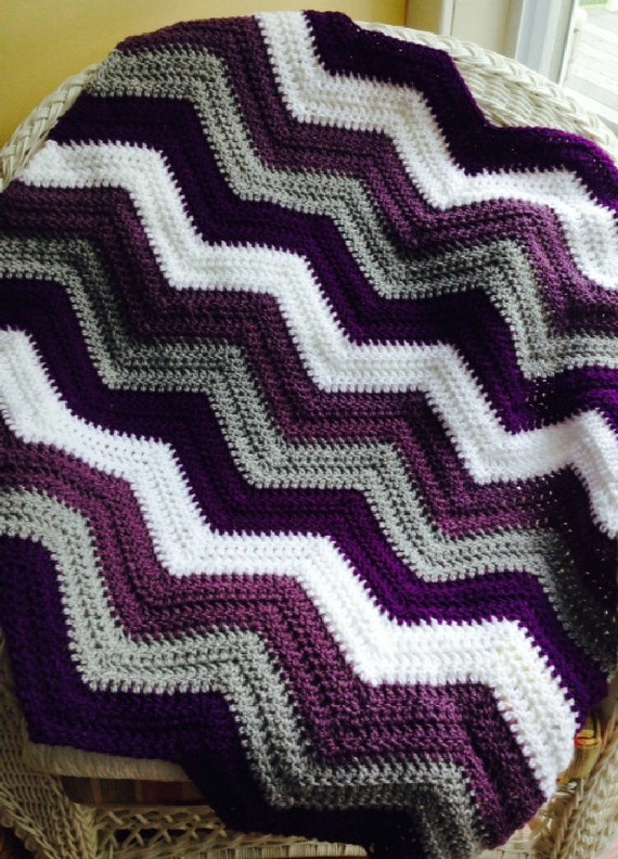 Download new chevron zig zag ripple baby blanket afghan wrap crochet