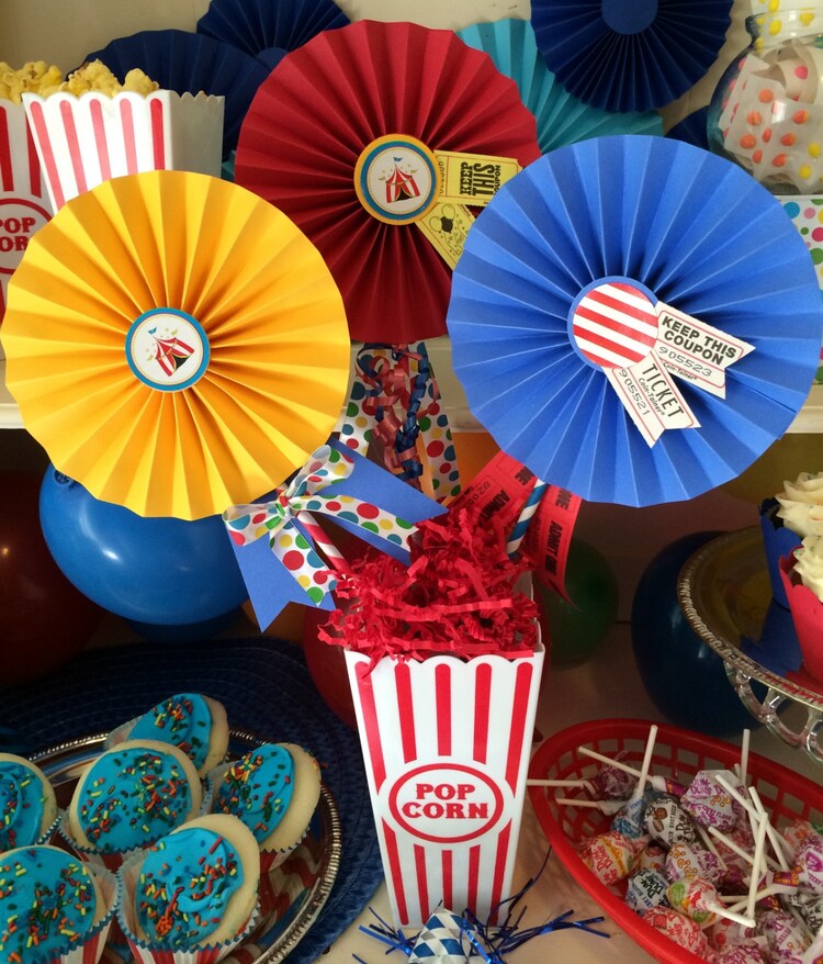 Carnival / Circus Party Centerpiece 3 Decorated by QuiltedCupcake