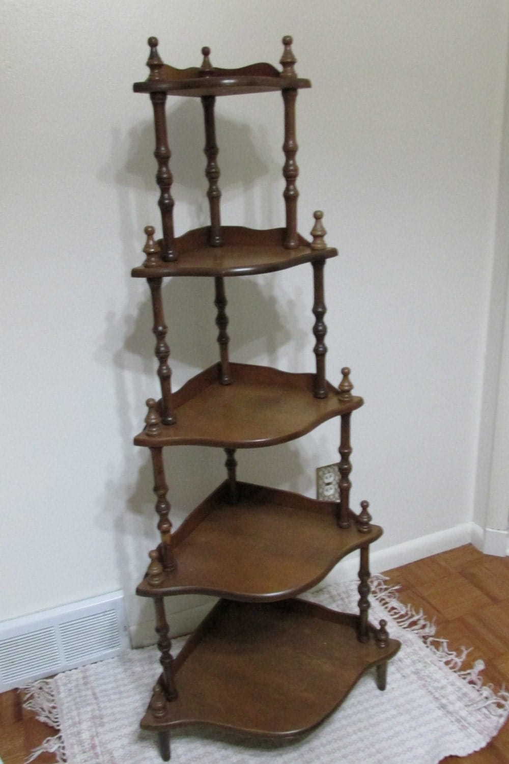 Corner Shelf Vintage Wood 5 Tier Stand Assemble Required   Il Fullxfull.517651616 L21o 