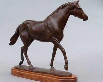 Horse Sculpture Secretariat Hot Cast Signed Bronze Race Horse Thoroughbred Kentucky Lost Wax