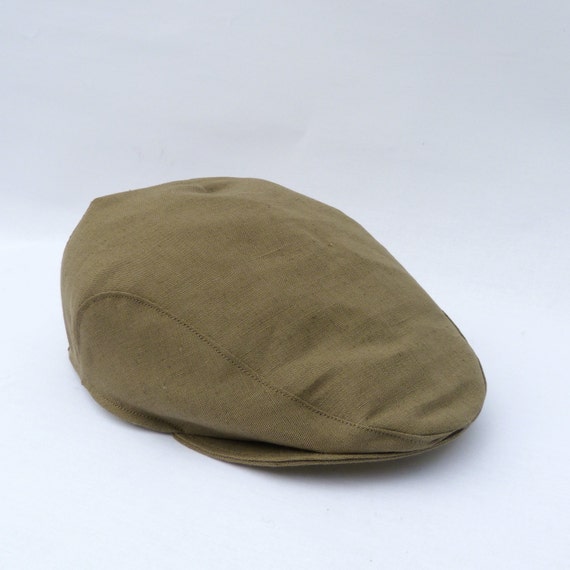 Mens Flat cap Olive Green Irish Linen by moaningminnie on Etsy