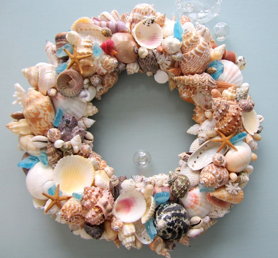 Nautical Decor Seashell Wreath Beach Decor Shell Wreath