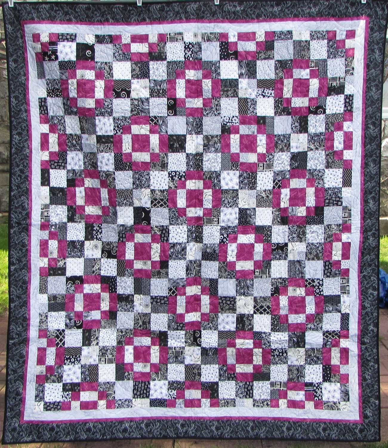 black-pink-white-quilt