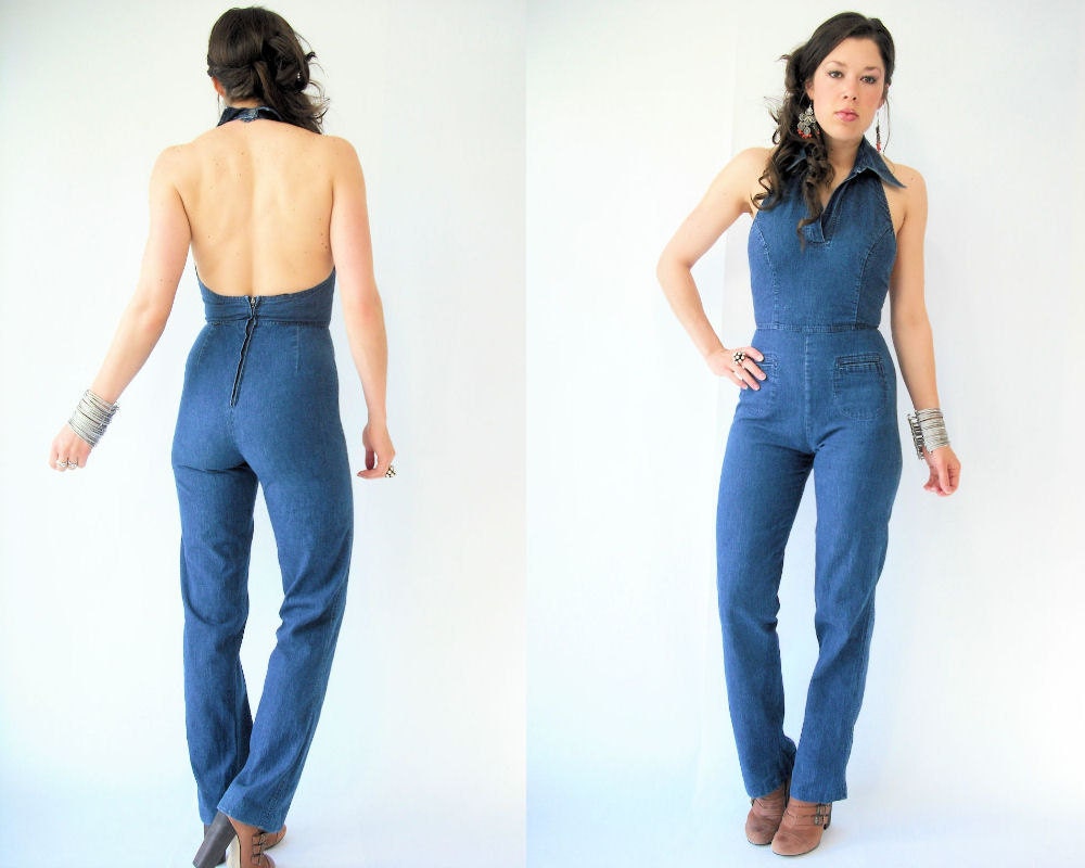 70s denim jumpsuit