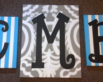 Monogrammed 3-Piece Painting